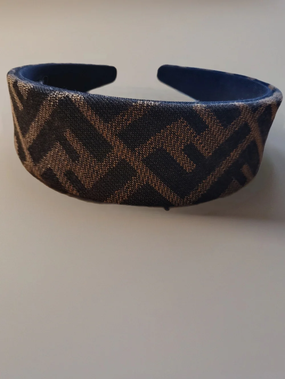 Designer-Inspired Black and Brown Patterned Padded Headband